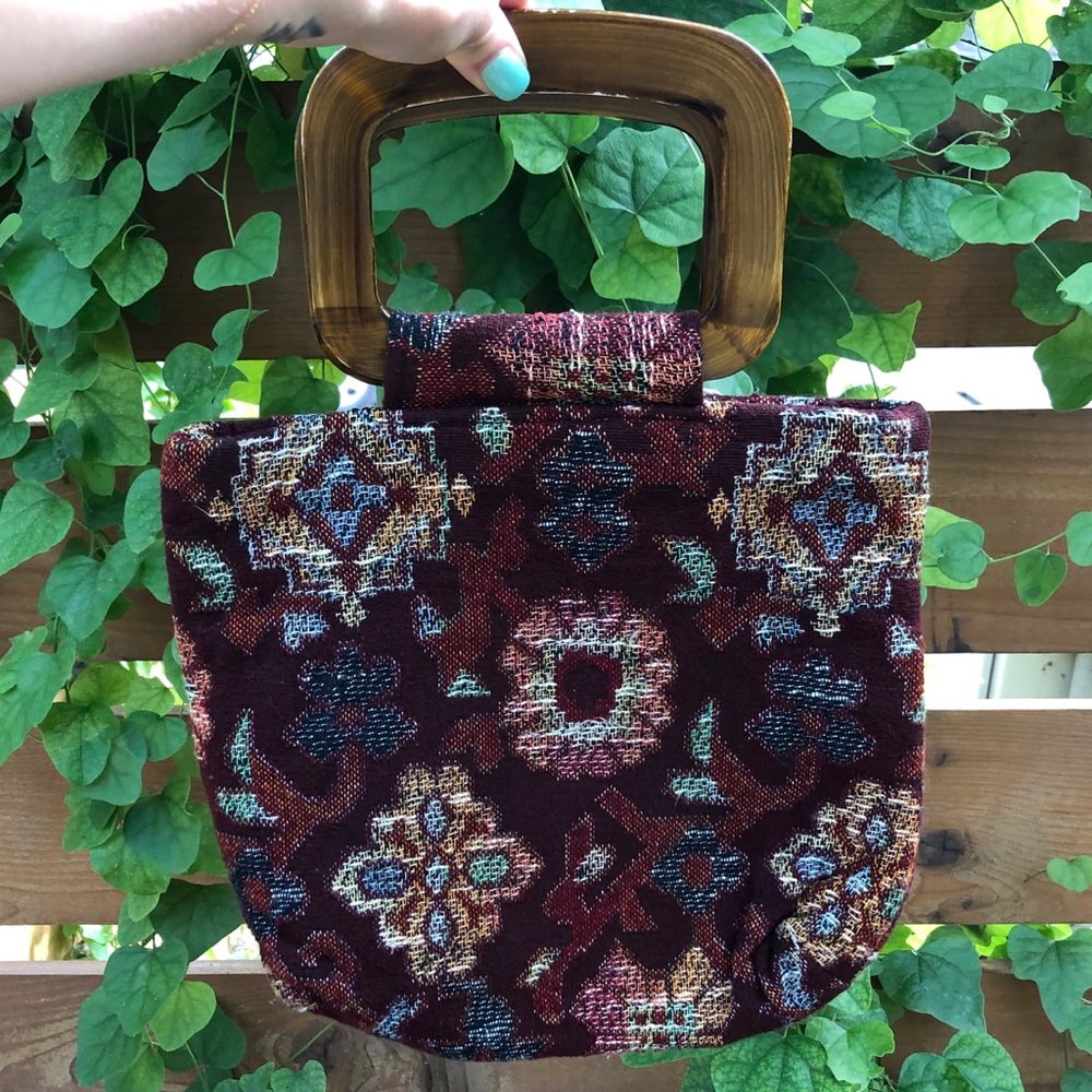 Vintage Carpet Tapestry Bag